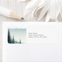 Modern Wedding Pine Forest Label