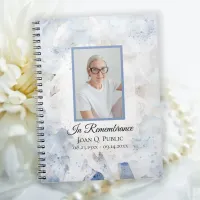 Blue Tinted Carnation Celebration of Life Funeral Notebook