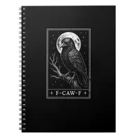 F-Caw-F Crow Card Funny Halloween Vintage Back Notebook