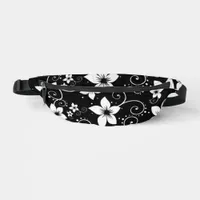 Modern Tropical Black White Floral Fanny Pack