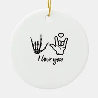 Hands Forming Skeleton Heart Hands Minimal Touch Ceramic Ornament