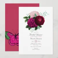 Viva Magenta Floral Bridal Shower Invitation