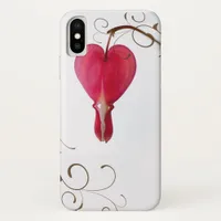 Red Bleeding Heart Flower iPhone X Case