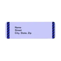 Black Blue Diagonal StripesSides Address Label