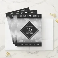 Elegant 25th Silver Wedding Anniversary Pocket Folder