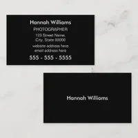 Modern Minimalist Black Business Card