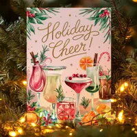 Holiday Cheer Festive Cocktail Christmas Card