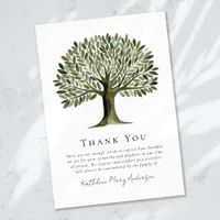 Watercolor Tree Sympathy Funeral  Thank You Card