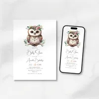 Boho Chic Foest Woodland Animals Baby Shower Invitation