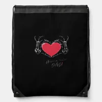 Have A Nice Day! Skeleton Hands With Heart Classic Drawstring Bag