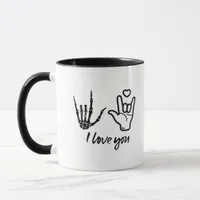 Hands Forming Skeleton Heart Hands Minimal Touch Mug