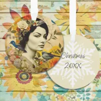 Hope, Love, Beauty, Dream Vintage Lady Ornament