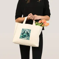 Monogram Blue Teal Dolphins Ocean | Mini Tote Bag