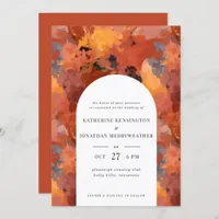 Modern Sophisticated Terracotta Boho Wedding Invit Invitation