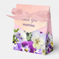 Pink purple florals thank you favor boxes