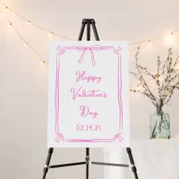 Cute Pink Bow Valentine's Day Party Welcome Sign