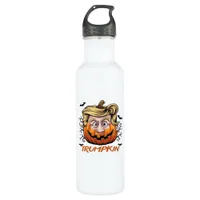 Hair Funny Pumpkin Halloween Boo - Political Humor Stainless Steel Water Bottle