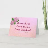 Great Grandma Pink and Polka Dot Announcemen Card