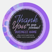 Lilac Bubbles Business Thank You Sticker