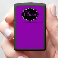 Vibrant, Bold Fuchsia Purple Personalized  Zippo Lighter