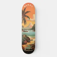 Vintage Hawaii Beach Sunset Skateboard