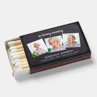 Rustic 3 Photo Remembrance Memorial Funeral Matchboxes