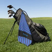 Modern mosaic in black, royal blue, custom  golf towel