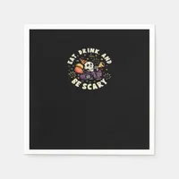Spooky Skeleton Celebrating Halloween Eat Drink Napkins