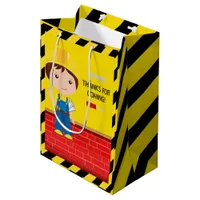 Construction Themed Birthday Party any age Medium Gift Bag