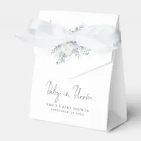 Dusty Blue Florals Baby in Bloom Baby Shower Favor Boxes
