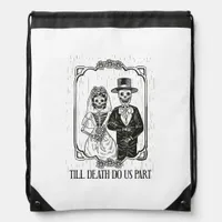 Till Death Do Us Part Skeleton Wedding Couple – Drawstring Bag