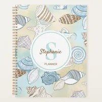 Beach Monogram Seashells Pattern  Planner