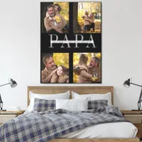 Best papa | Custom Rustic Father's Day Photo  Canvas Print