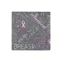 Breast Cancer Awareness Word Cloud ID261 Stone Magnet