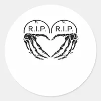 Rip, Heart Shaped Design Made From Gravestones, An Classic Round Sticker