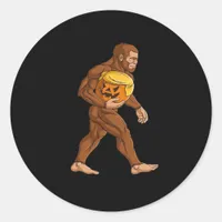 Bigfoot Halloween Trumpkin Pumpkin Classic Classic Round Sticker