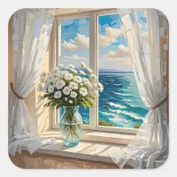 Pretty Ocean Scene Square Sticker