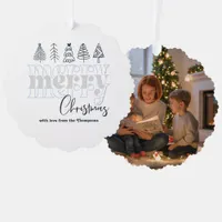 Frosted Winter Scribbles Merry Christmas Keepsake Ornament Card