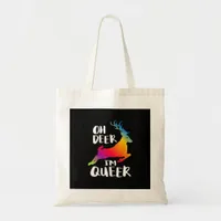 Oh Deer Queer Pride Minimal Artistic StyleTote Bag