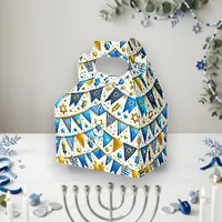 Festive Blue Gold Bunting Hanukkah Favor Boxes