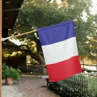 French Tricolor Blue White & Red Country House Flag