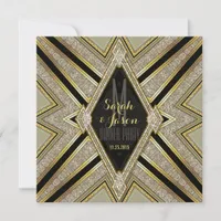 Art Deco Goldy Diamonds Dinner Party Invitations