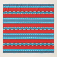 Southwest River Canyon Geometric Red Turquoise Scarf