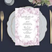 Pink Hydrangea Flowers Watercolor Wedding Menu