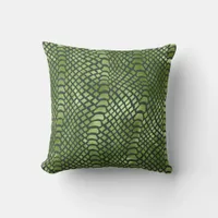 Abstract Green Snake Print Throw Pillow