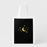 Whimsigoth Night Sky Sun Moon Witchy Grocery Bag