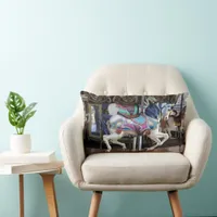 Vintage Carousel Horse galloping II Lumbar Pillow