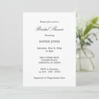 Minimalist Script Bridal Shower Invitation