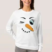 Winking Snowwoman Funny Christmas T-Shirt