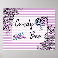 Candy Bar Wedding or Baby Shower  Sign Poster